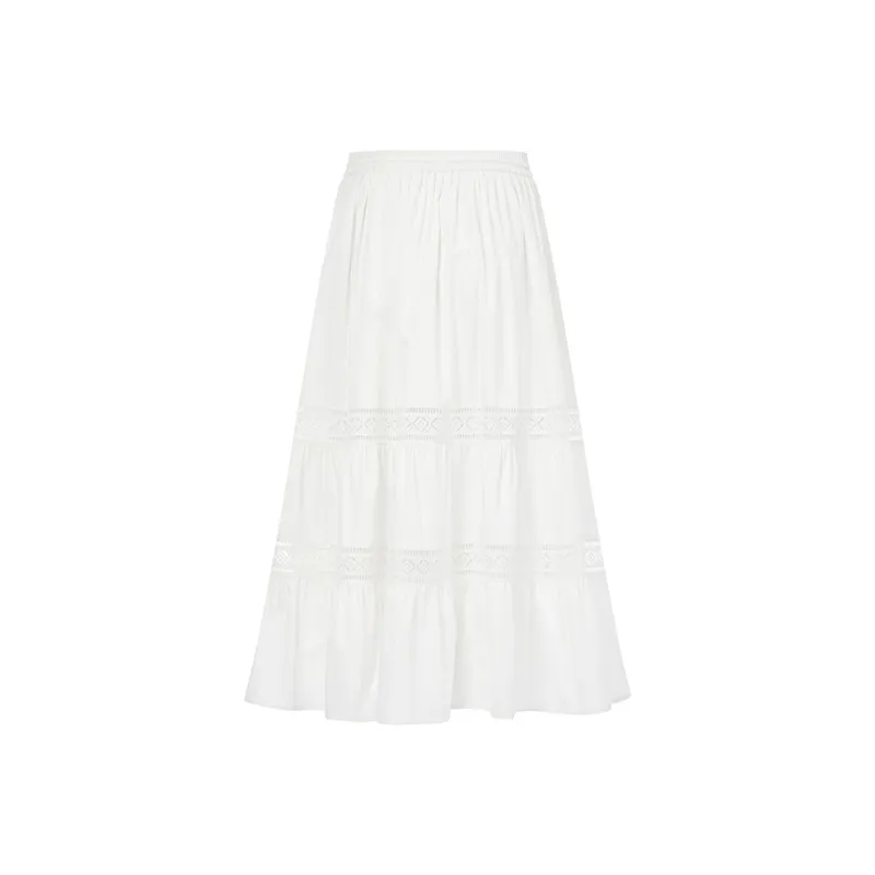 RARE Casual Long Skirts Women's White-1