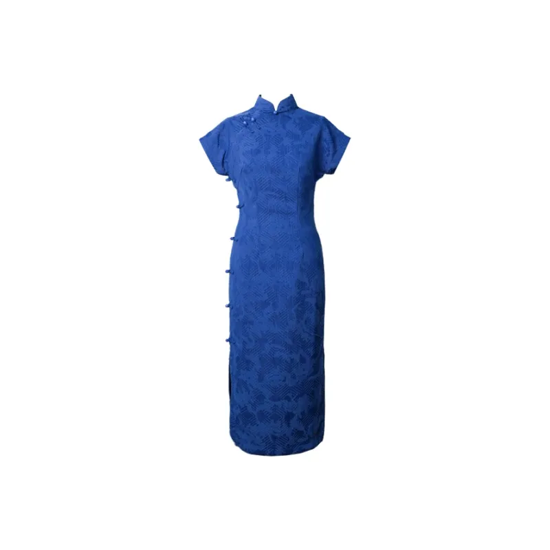 Clothes Cut By Time Cheongsam Women's Royal Blue-0
