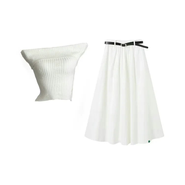 DOSOHEB Skirt Set Women's White-0