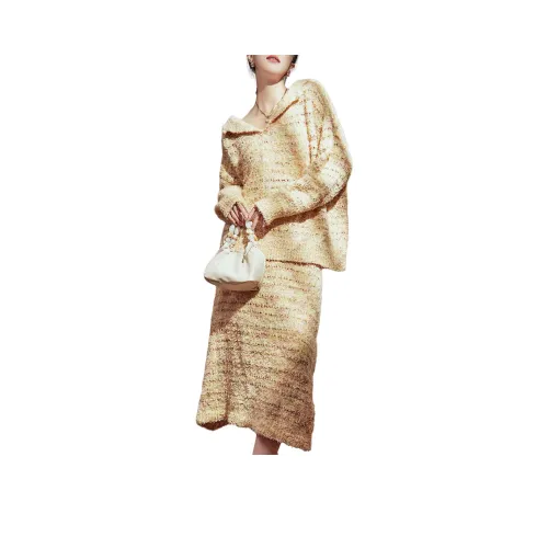 DESIGNER UNCLE Casual Long Skirts Women's Sunset Yellow