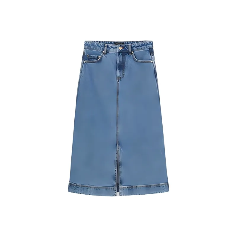 Kate Spade FW16 Casual Long Skirts Women's Washed Blue-0