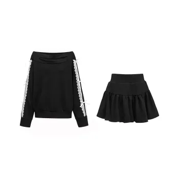 MTHE Skirt Set Women's Black & White