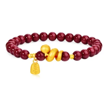 JINLIUFUJIXIANG Reconstructed Cinnabar Bracelets Unisex