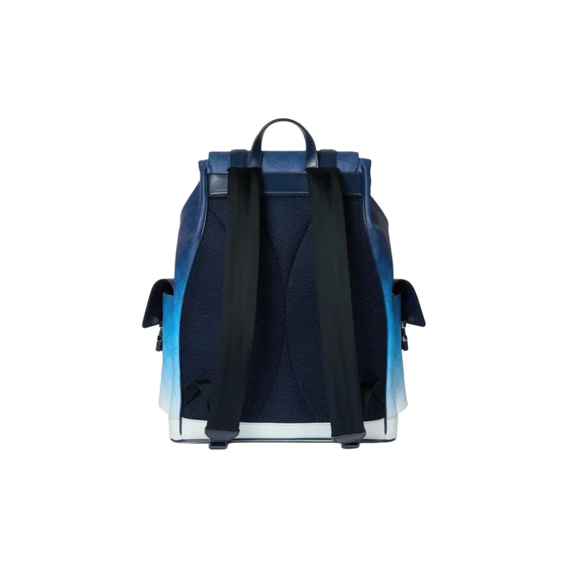 GUCCI Coated Fabric Backpack Large Size Men's Blue-2