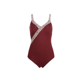 Selmark One piece Swimsuit Women's Burgundy