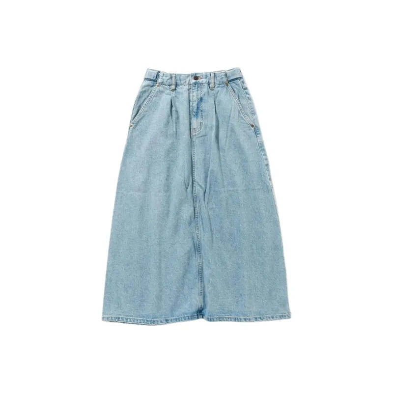 L.L.Bean Casual Long Skirts Women's Light Blue-0