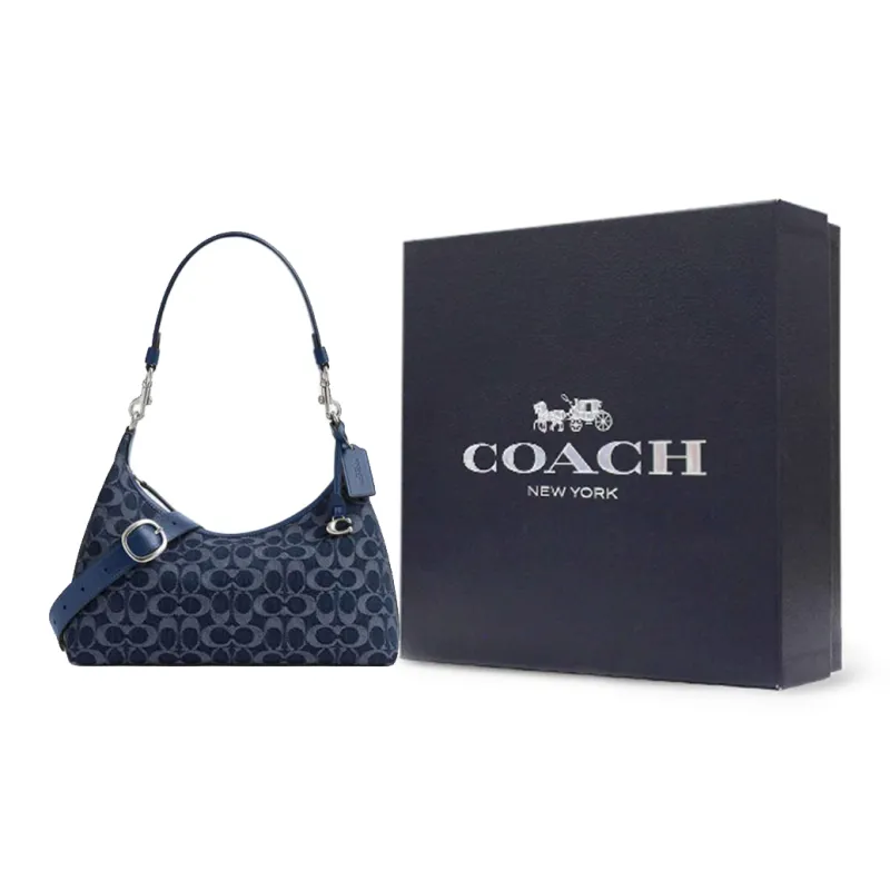 COACH Juliet Fabric Crossbody Bag, Shoulder Bag Tubas Women's Dark Blue-7