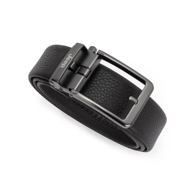 Jeep Cow Leather Belts Men's Black/Litchi Grain Black Width  3.5cm-5