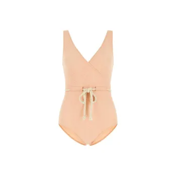 LISA MARIE FERNANDEZ V Neck Drawstring Swimsuit