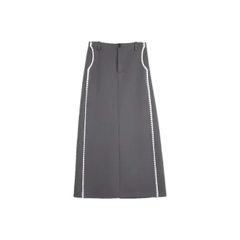 ELLE Casual Long Skirts Women's Medium Gray
