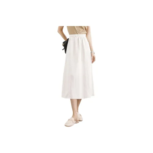 HIPPIEMISS Casual Long Skirts Women's Ecru