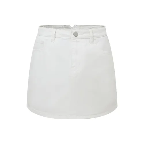 HEYABC Denim Short Skirts Women's White