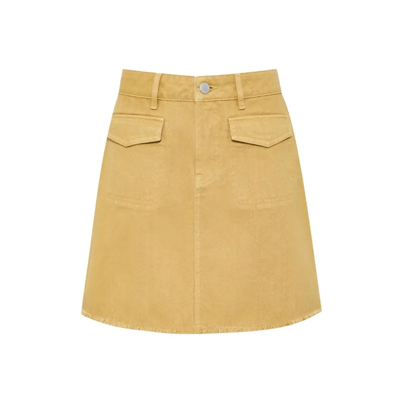 Hush Puppies Denim Short Skirts Women's Amber Brown-0