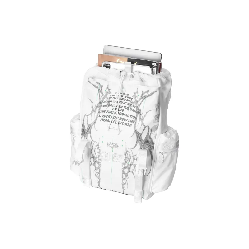 8atheist Polyester Backpack Regular Unisex Silver White-3
