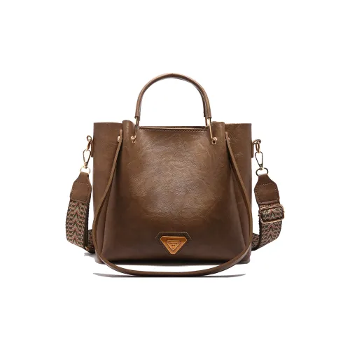TOUTSEUL YOLO PU Portable Crossbody Bag, Shoulder Bag Women's Khaki/Dark Brown/Black