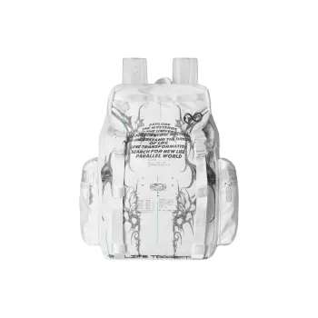 8atheist Polyester Backpack Regular Unisex Silver White