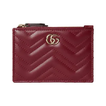GUCCI GG Marmont Leather Key Pouch Women's Red