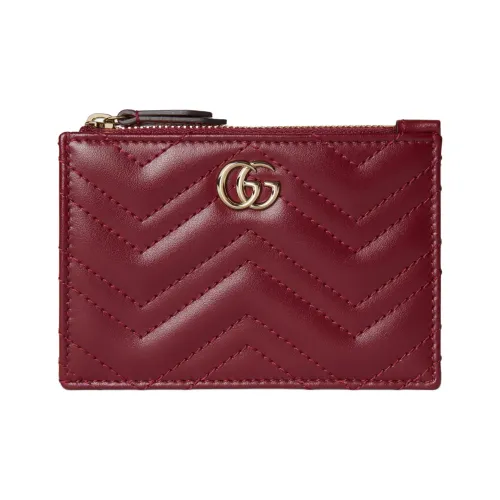 GUCCI GG Marmont Leather Key Pouch Women's Red