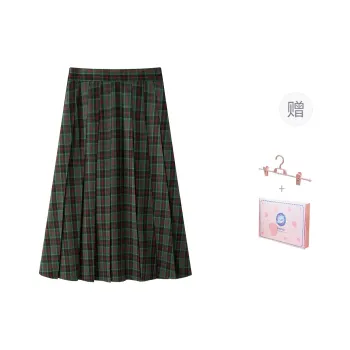 Tokyo Season Casual Long Skirt Women's Christmas Green Plaid