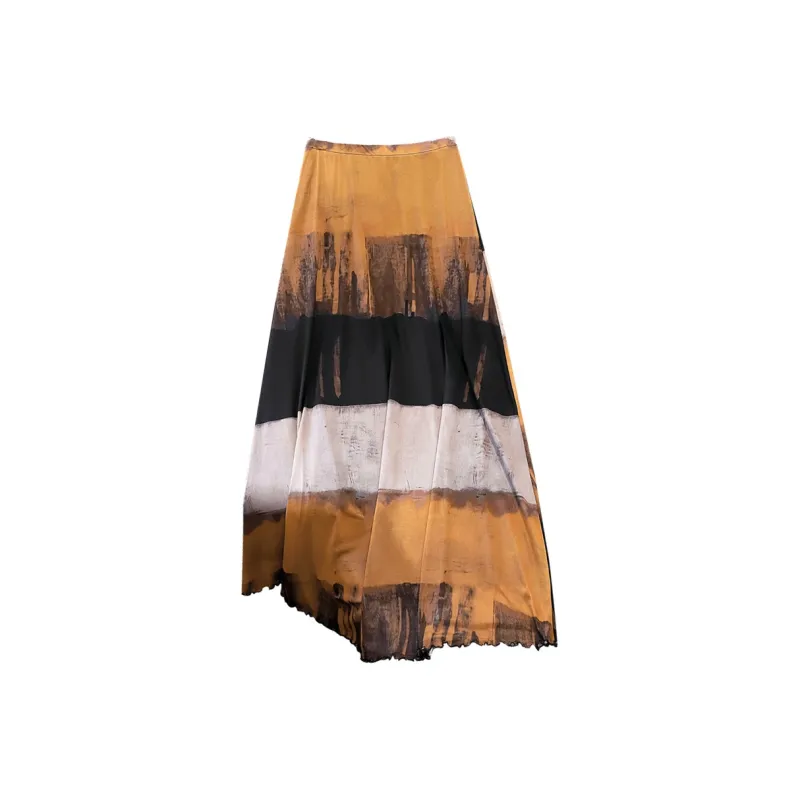 TOUCH Casual Long Skirt Women's Orange Brown-0