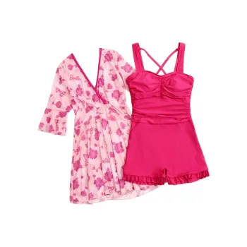 Barbie One piece Swimsuit Women's Pink Print