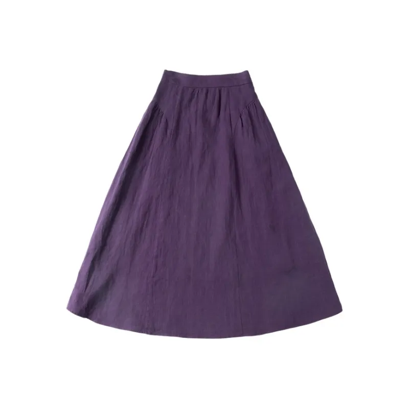 HONGNIAN Casual Long Skirts Women's Purple-0