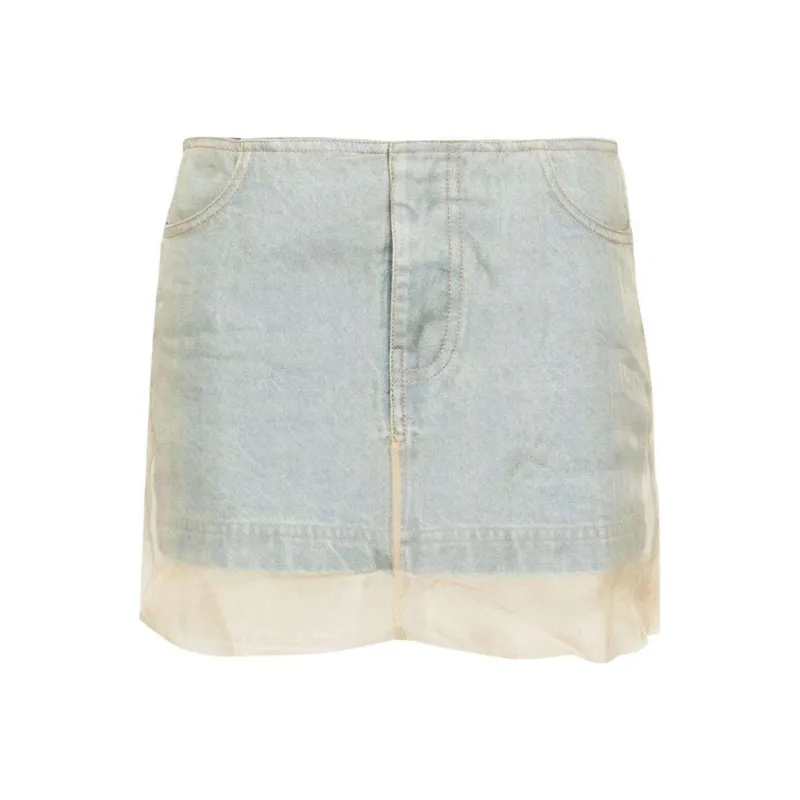 Christopher Esber Layered Denim Miniskirt-0