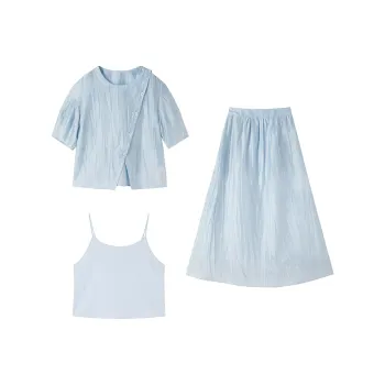 XIANGYING Skirt Set Women's Blue
