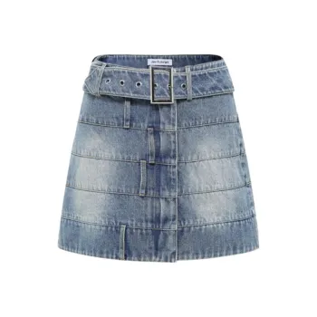 JAC FLEURANT Denim Short Skirts Women's Blue