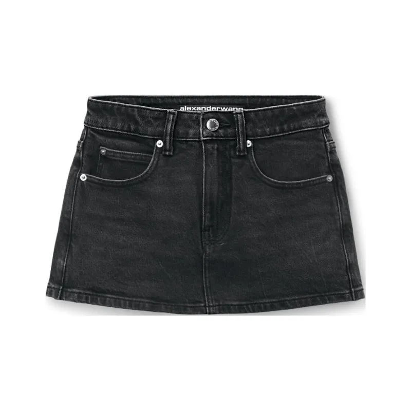 Alexander Wang Mid Rise Stretch Skort Grey Aged-0