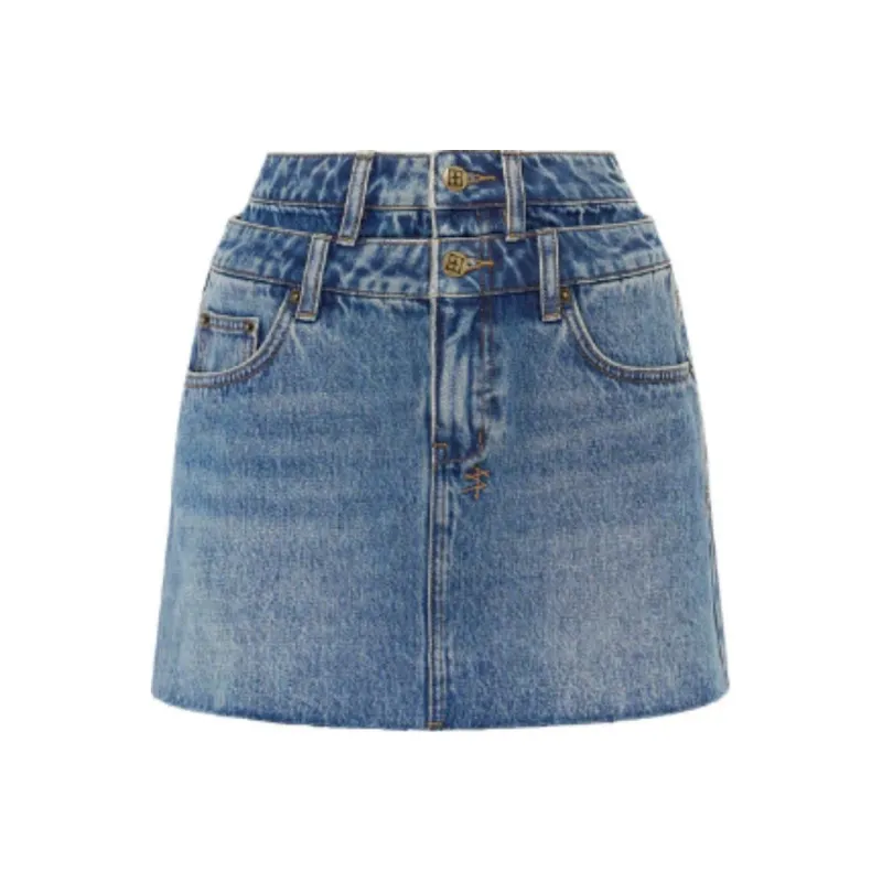 Ksubi Model Mini Rework Aged Mini Skirt-0
