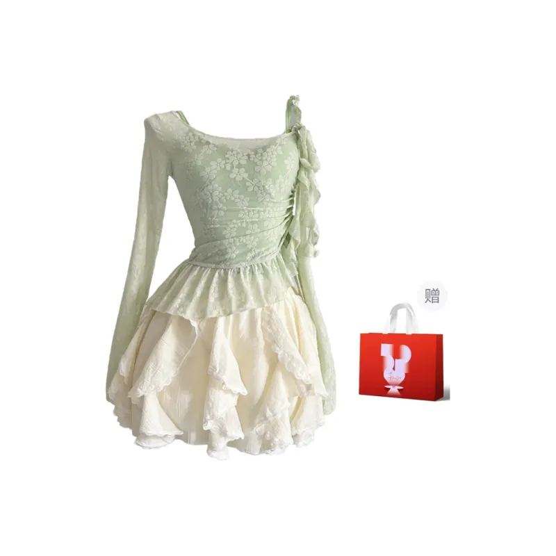 GLEE DIARY Skirt Set Women's Green-7