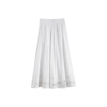 FANSILANEN Casual Long Skirt Women's Pure White