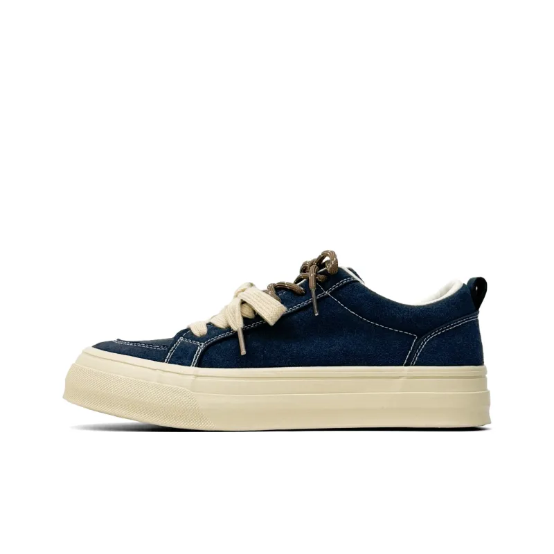 Mengsai Cushioning, Abrasion Resistant, Height Increasing Low Top Skateboard Shoes Men's Dark Blue-1