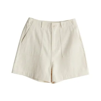 SHALLOW STREAMS Denim Shorts Women's Creamy Apricot