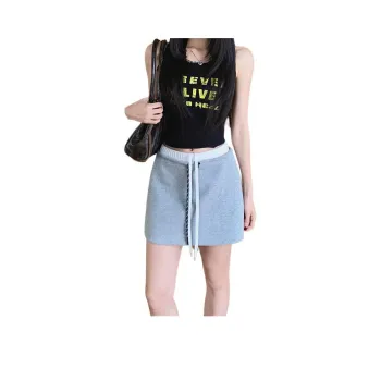 BENGEN Casual Short Skirts Women's White Gray