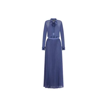 EMPORIO ARMANI Technical Georgette Two piece Effect Long Dress