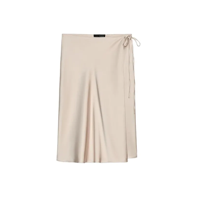 ZARA Casual Long Skirt Women's Gray/Beige-0