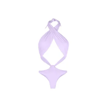 REINA OLGA Showpony Crossover-neck Swimsuit
