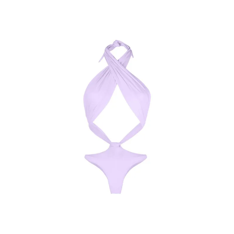 REINA OLGA Showpony Crossover-neck Swimsuit-0