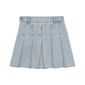 Omont Denim Short Skirts Women's Light Blue