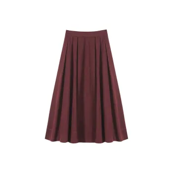 【dme】 Casual Long Skirt Women's Burgundy