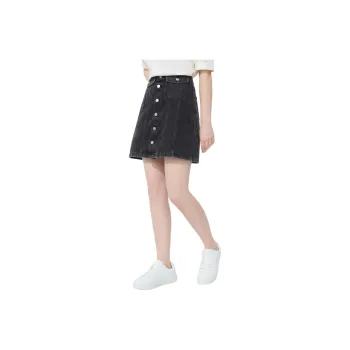 Hush Puppies Denim Short Skirts Women's Black Gray