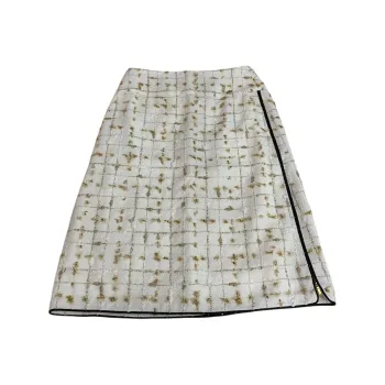 CHANEL 19S Early Spring Beach Collection Casual Long Skirt Women's White Gold
