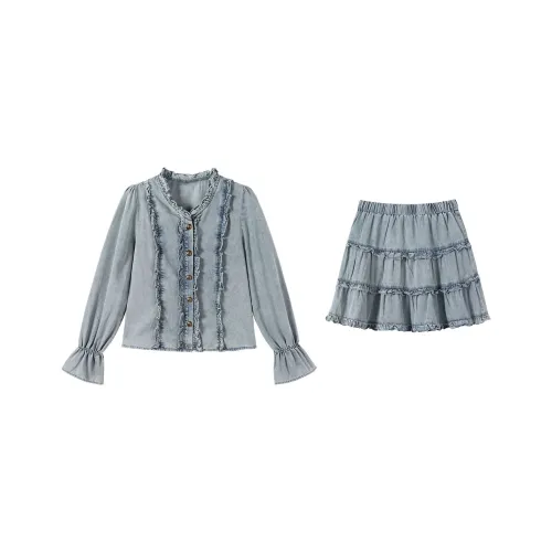 Udon House Skirt Set Women
s Blue