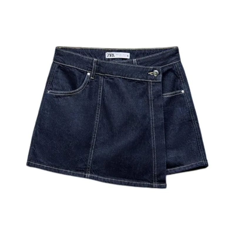 ZARA Denim Shorts Women's Light Blue-0