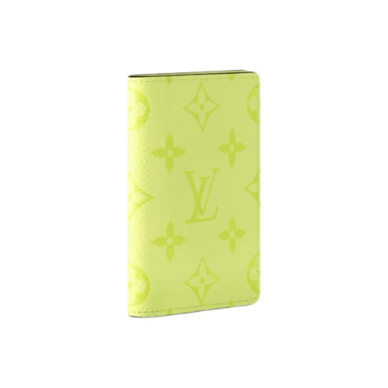 LOUIS VUITTON Leather Card Holder Men's Yellow-1