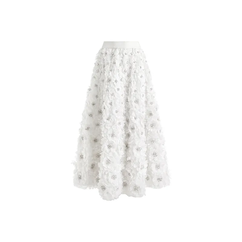 ALICE+OLIVIA SS25 Casual Long Skirt Women's White-0