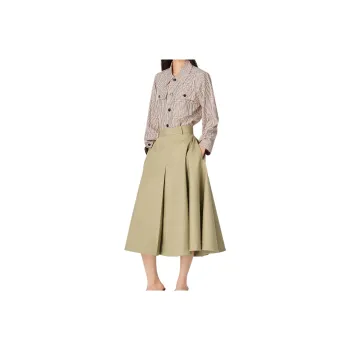 Bottega Veneta Pleated Midi Skirt 'Travertine'