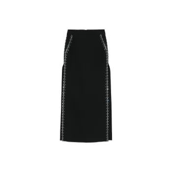 Paco Rabanne Side Slit Embellished Midi Skirt